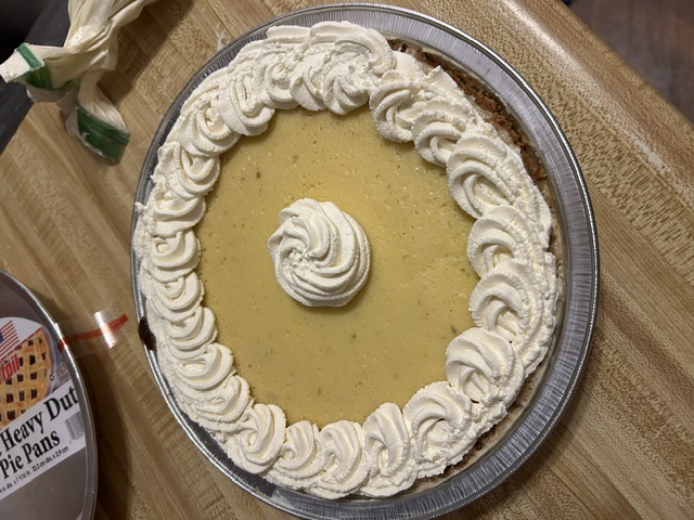 keylime pie with whipped cream